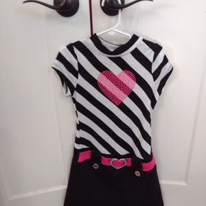 Girls black & white dress